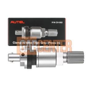 Autel CV-002 MX 1-Sensor Press-IN Evrensel TPMS Sensörleri için Kelepçeli Titan Gri Metal Vana Kökü